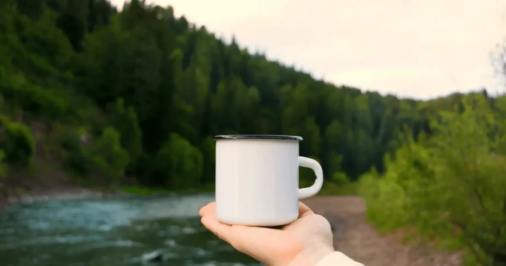 Enamel coffee mug